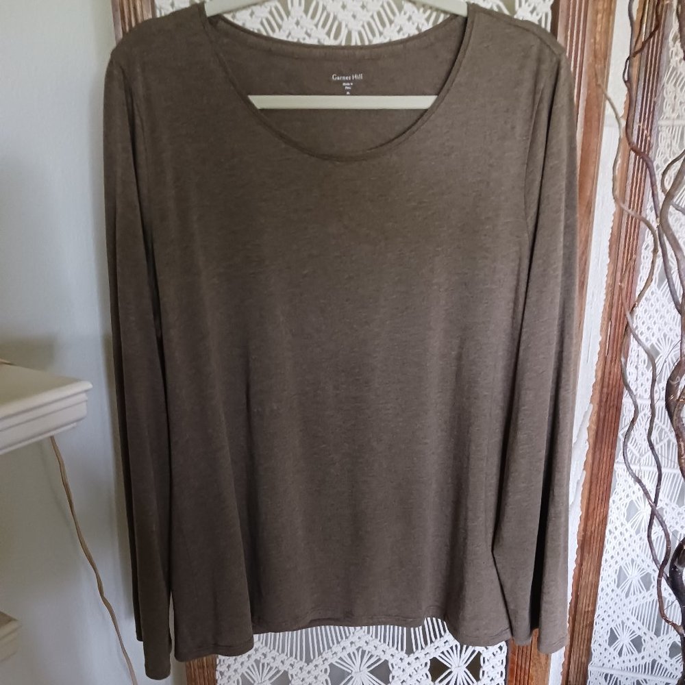 WOMENS TOP ORGANIC PIMA COTTON GARNET HILL XL LIGHTWEIGHT LAYERING T SHIRT